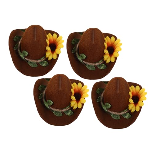 Supvox 4 Stücke Verstellbare Filz Haustierkopfbedeckung im Charmanten Cowboy Stil Perfektes Accessoire für Hamster Meerschweinchen Hühner und Kleine Tiere von Supvox