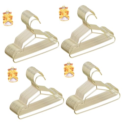 Supvox 40stücke Mini-kleiderbügel Für Haustiere Goldene Mini-hänger Für Hundekleidung Für Puppenmode Und Kleinen Kleiderschrank Platzsparend Und rutschfest von Supvox