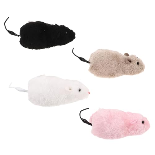 Supvox 4Stücke Aufziehbare Plüschmaus Katzenspielzeug Künstliche Mäuse mit Rotierenden Schwänzen für Katzen und Scherzspielzeug für Partys Supvox 4Stücke Aufziehbare Plüschmaus Katzenspielzeug Künstliche Mäuse mit Rotierenden Schwänzen für Katzen und Scherzspielzeug für Partys von Supvox