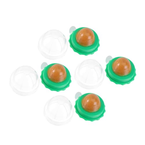 Supvox 4Stücke Leckbare Katzenzucker Bälle Essbare Wand Leckerlis für Kätzchen Katzenleckerlis mit Deckel für Belohnung und Training Süße Snacks für Wählerische von Supvox