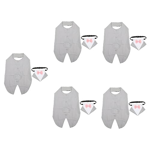 Supvox 5 Sätze Hundeanzug Hundebandana Smokinghemd Für Welpen Formelle Kleidung Für Haustiere Hundeprinz-krawattenanzug Bandanas Für Kleine Hunde Bankett Polyester Hochzeit Einstellen von Supvox