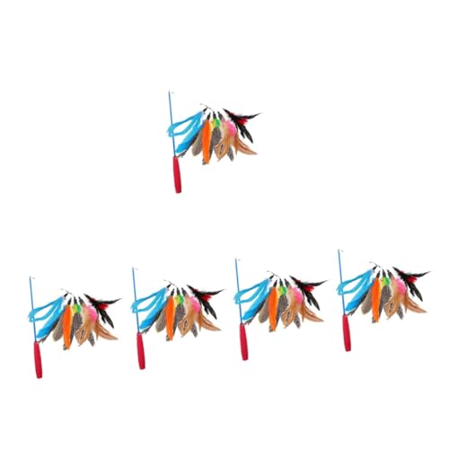 Supvox 5sätze Cat Teaser Stick Mit Austauschbarem Plume Interaktives Katzenspielzeug Für Indoor-Katzen Leicht Und Tragbar Fördert Bewegung Und Gesundheit Ihrer Katze von Supvox