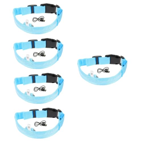 Supvox 5 Sets Hundehalsbänder Sicher Für Haustiere Haustierzubehör Leuchtendes Halsband Blitz Hundehalskette LED Halskette Kätzchenhalsbänder Kleine Haustier Halsdekoration von Supvox