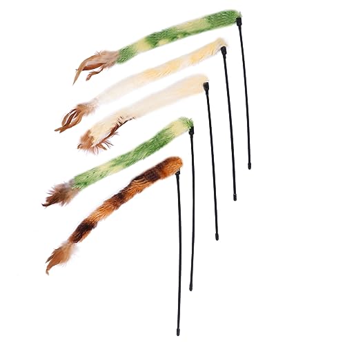 Supvox 5 Stück Katzen-Teaser Zubehör für interaktiv Interactive cat Toy Gaming Stick katzenfeder katzenzubehöhr Katzen Accessoires Haustierbedarf Plüsch-Streifen-Stick Plastik Supvox 5 Stück Katzen-Teaser Zubehör für interaktiv Interactive cat Toy Gaming Stick katzenfeder katzenzubehöhr Katzen Accessoires Haustierbedarf Plüsch-Streifen-Stick Plastik von Supvox