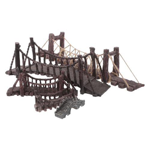 Supvox 5 Stück Teiliges Miniatur Chinesische Hängebrücke aus Langlebigem Resin Wasserdichtes Aquarium Landschaftsdekor Interaktive Fischaktivitätssteigerung Einfach zu Reinigen für DIY von Supvox