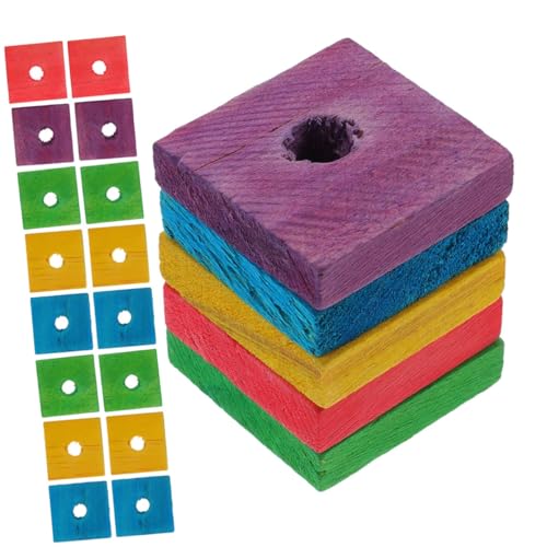 Supvox 50stücke Spielzeug Für Papageien Aus Holzblöcken Zum Kauen Vogel Spielzeug Papagei Kauspielzeug Haustierspielzeug Holzspäne Blöcke Vogelkäfig Beißen DIY von Supvox