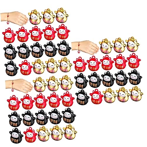 Supvox 54 STK Glückliche Katze Glöckchen- Für Haustierhalsband Glöckchen Zum Basteln Japanische Katze Katzenzauber Kleine Glocken Zum Basteln Klingglöckchen Messing von Supvox