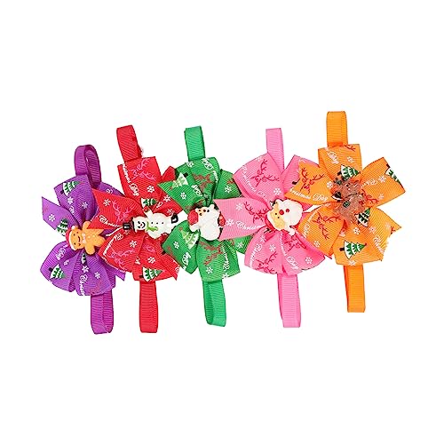 Supvox 5st Haustier Weihnachtsblume Haustier Dekorative Krawatte Fliegen Für Haustiere Hundefliege Halsband Katzenfliege Kätzchen Fliege Kragen Welpen Weihnachtsfliege Polyester von Supvox