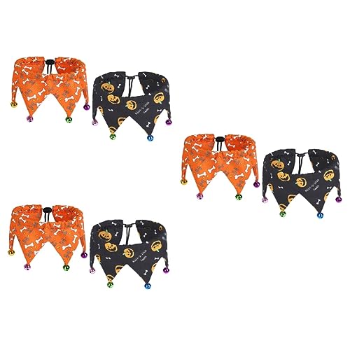 Supvox 6 STK Halloween Haustier Verstellbares Haustierzubehör Halloween-haustierhalsband Halskette Für Haustiere Katzenbleihalsband Kariertes Bandana Kleidung Polyester von Supvox