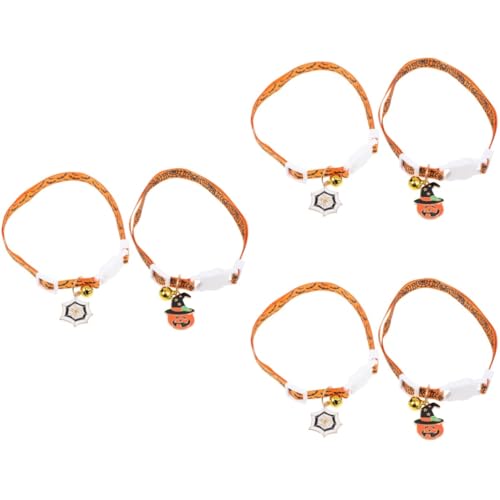 Supvox 6 STK Haustierhalsband Halloween-katzenkostüme Perlen Haustier Halskette Totenkopf-welpenhalsband Kleines Welpenhalsband Cosplay-kostüme Hund Hijab-schal Zubehör Kätzchen Polyester von Supvox