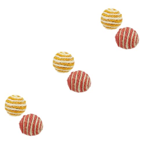 Supvox 6stücke Sisal Bälle Für Katzen Spielzeug Aktivität Und Spieltriebs Katzenball Mit Kratzfunktion Zufälligen Farben von Supvox