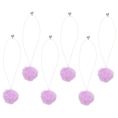 Supvox 6 Stück Ersatzball Für Kratzbäume Für Katzen Ersatzballspielzeug Für Katzen Kratzbaumzubehör Für Katzen Neckender Katzenball Hängende Katzenteaserball Katze Jagt Ball Plüsch Violet von Supvox