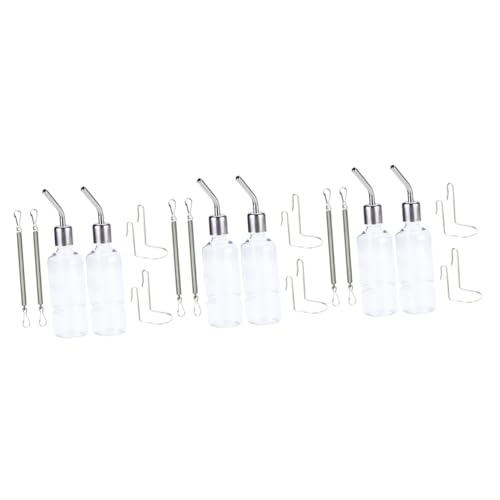 Supvox Hasen Flasche 6 Stück Haustier Trinkwasserflasche Hamster Trinkflasche Meerschweinchen Wasserspender Meerschweinchen Trinkflasche Hängend Hamster Trinkbrunnen Hamster Wasserspender von Supvox
