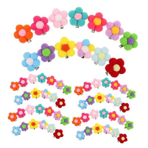 Supvox 65 Stück Teiliges Bunte Haustier Haarspangen mit Blumenmotiv Leichte Clips für Hunde und Katzen Komfortabel und Sicher für Party Fotoshooting und Festliche Anlässe von Supvox