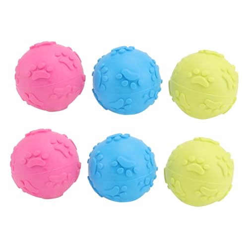 Supvox 6stücke TPR Quietschende Hundebälle Robuste Kauspielzeuge Für Welpen Und Hunde Zahnpflege Und Spielspaß Zufälligen Farben von Supvox
