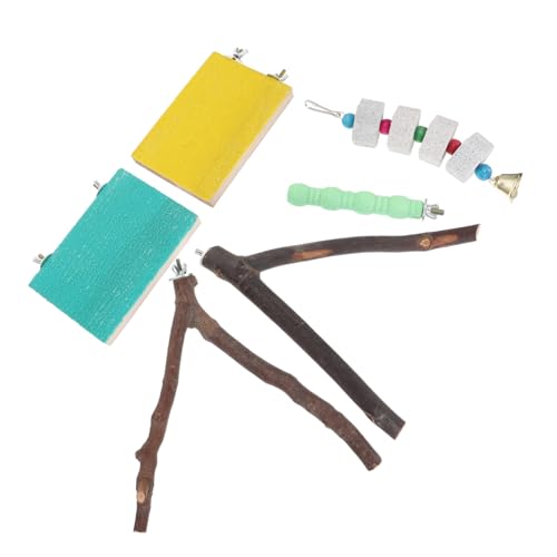 Supvox Papageien-holzständer Vogelstange Vogelkauspielzeug Vogelkäfig-Spielzeug 6 Stück Papageienspielzeug Spielzeug Für Vögel Sicheres Material Vögel Spaß Zufällige Farbe von Supvox
