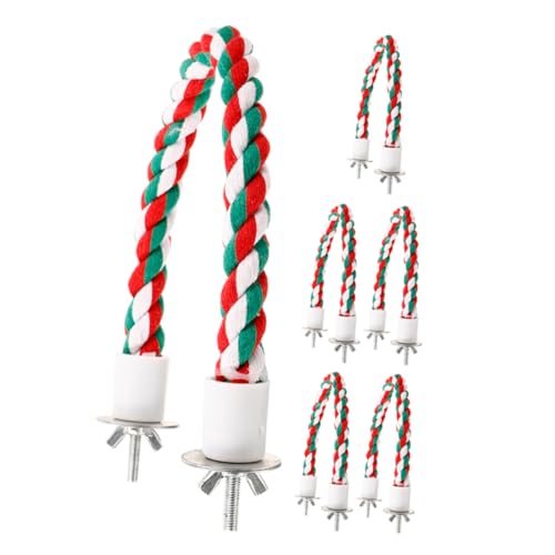 Supvox Papageien-schleifständer Vogelkäfig-Spielzeug-Set 6 Sitzstangen Aus Baumwollseil Vogelspielzeug für Nymphensittiche und Andere Vögel Supvox Papageien-schleifständer Vogelkäfig-Spielzeug-Set 6 Sitzstangen Aus Baumwollseil Vogelspielzeug für Nymphensittiche und Andere Vögel von Supvox
