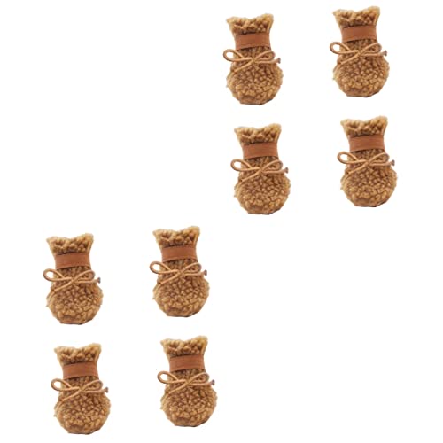 Supvox 8 STK Hundeschuhe Schneestiefel Hund Schneeschuh Hund Im Freien Stiefel Atmungsaktiver Pfotenschutz Welpen Warme Stiefel Haustier Hundepfotenschutz Hund Kurze Stiefel Plüsch Brown von Supvox