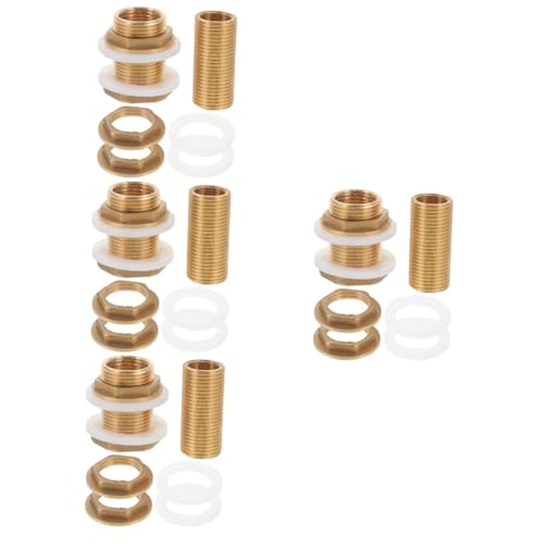 Supvox 8 STK Wassertank-Aquarium-anschluss Schlauch Adapter Anschluss Für Aquarien Schottverschraubung Mit Ring Schottwassertankanschluss Alles Bronze Innen- Und Außendraht Kupfer von Supvox