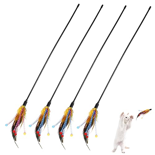 Supvox 8stücke Teiliges Interaktiver Katzenangel Mit Glocke Katzennecken-Spielzeug Für Katzen Für Gemeinsame Spielzeiten Stärkung Bindung von Supvox