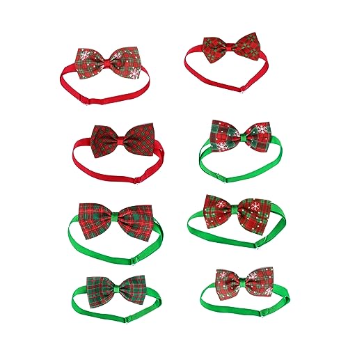 Supvox 8 Stück Haustier Fliege Bogen Hunde klein Weihnachten Kragen Hochzeit groß Hund Halskette Haustierfliegen Haustierkette weihnachtstierbedarf Katzenhalsband Polyester Colorful von Supvox