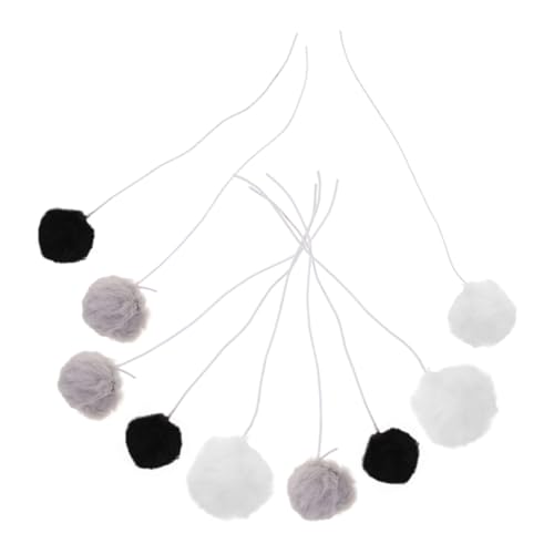 Supvox 9 Stück Teiliges Plüschball für Kätzchen Interaktive Spielbälle mit Elastischem Band Strapazierfähiges Katzenspielzeug für Drinnen Jagen und DIY Katzenkratzbaum Zubehör von Supvox