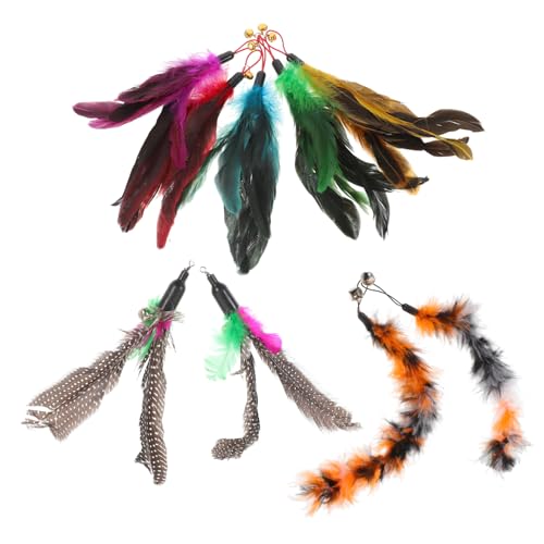 Supvox 9stücke Teiliges Nachfüllset Für Katzenspielzeug Mit Federn Interaktive Katzenangel Für Spiel Und Beschäftigung Hochwertige Und Strapazierfähige Plume-aufsätze Für von Supvox