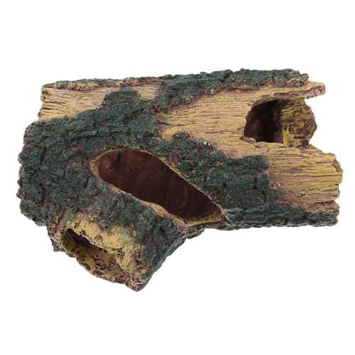 Supvox Aquariumhöhle: Ornament aus hohlem Baumstamm aus Kunstharz – Aquariumhöhle für Kampffische – Aquariumdekoration zum Verstecken von Garnelen, Eidechsen und Schildkröten von Supvox