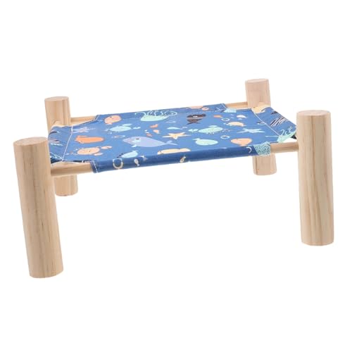 Supvox Atmungsaktives Hamster Hängemattenbett mit Holzgestell Abnehmbar und Waschbar Erhöhtes Feldbett für Kleintiere Wie Hamster Igel Chinchilla mit Luftiger Schlafunterlage und von Supvox