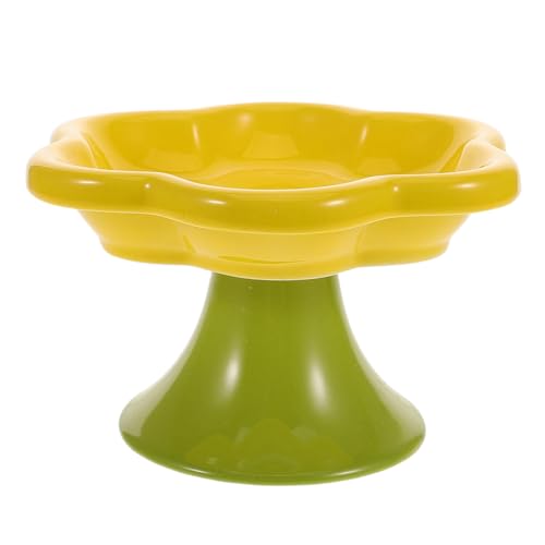 Supvox Erhöhter Katzennapf Aus Keramik in Blumenform Ergonomischer Futternapf Und Wassernapf Für Kätzchen Und Haustiere von Supvox