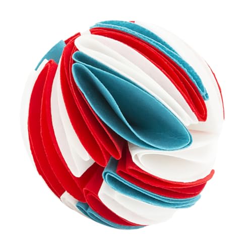Supvox Buntes Hundespielzeug Sniff Ball aus Beißfestem Filz Langsames Futterspielzeug für Welpen und Hunde zur Beschäftigung Waschbar und Langlebig für Drinnen und Garten von Supvox