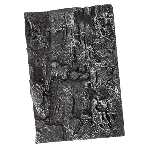 Supvox Dreidimensionales Steindekorbrett Hintergrund Terrarium Decor Aquariumdekorationen Platten Steine Steindekor für Reptilien Eidechsenbecken Reptilienfelsen Pu Dark Grey von Supvox