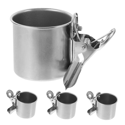 Supvox 4pcs Papageienkäfig-futterspender Edelstahl Vogelfutter Wassernäpfe Kein Vogelkäfig-futterspender Mit Klemme Für Vögel von Supvox