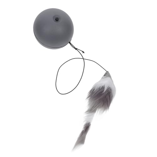 Supvox Elektrisches Katzenspielzeug Automatischer Rollball mit Mausfunktion Robust Kauspielzeug Interaktives Spiel für Indoor Katzen Selbstbeschäftigung Tiefgrau Batteriebetrieben von Supvox