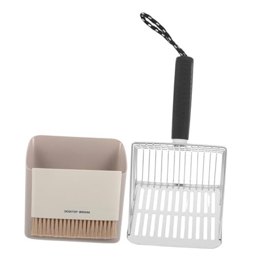 Supvox Ergonomischer Katzenstreuschaufel aus Rostfreiem Material Abnehmbar mit Waschbarem Ständer Robust und Platzsparend für Schnelles Filtern von Katzenstreu Gartenboden und von Supvox