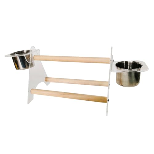 Supvox Holzstativ Papagei Vogel Barsch Cup Stand Feeder Spielzeug für Aras Wellensittiche Nymphensittiche Supvox Holzstativ Papagei Vogel Barsch Cup Stand Feeder Spielzeug für Aras Wellensittiche Nymphensittiche von Supvox