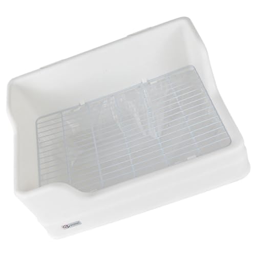 Supvox Große Kaninchen Toilette mit Rutschfestem Tablett Langlebiges Geruchsfreies Kleintier Wc für Hasen Hamster und Meerschweinchen Platzsparendes Mehrfachverwendbares Käfigstreu von Supvox