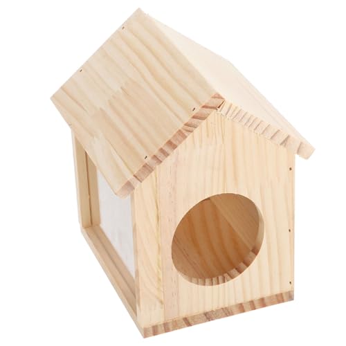 Supvox Großes Hamsterhaus aus Holz mit Transparentem Versteck Futter Wasserplattform Abnehmbar Vielseitig als Hamsterbett und Käfigdekor Geeignet für Kleine Haustiere und Beobachtung von Supvox