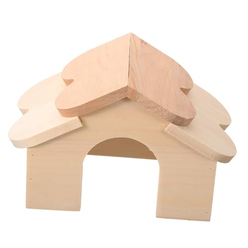 Supvox Hamster Holzhaus Kleintier Versteck mit Dach Dunkler Rückzugsort für Hamster Chinchilla Kleintier Nest Schlafhöhle Spielhaus aus Holz von Supvox