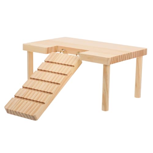Supvox Hamster Holzplattform Mit Leiter Meerschweinchen Spielzeug Rattenkäfig Kleintier Kletterstruktur von Supvox