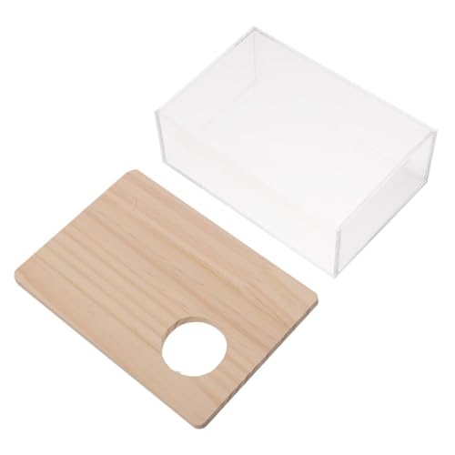 Supvox Hamster Sandbad Box Transparent Mittelgroß mit Gelbem Deckel Praktischer Sandbad Container für Chinchilla Meerschweinchen und Rennmäuse Einfach zu Reinigen für Sauberes und von Supvox