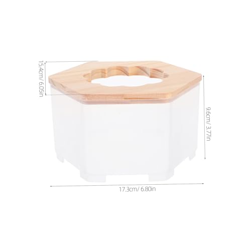 Supvox Hamster Sandbad und Toilette mit Abnehmbarem Holzdeckel Kompakte Badewanne für Kleine Käfige Platzsparendes Hamsterzubehör für Sauberes Angenehmes Nagetier badeerlebnis von Supvox