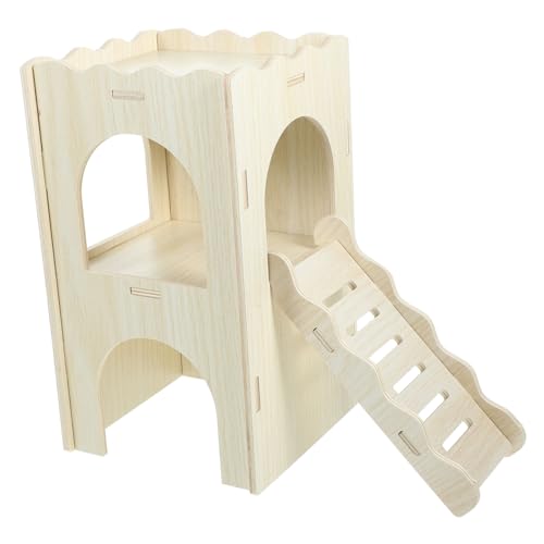 Supvox Hamster Versteckhaus aus Holz für Kleintiere Mehrkammernhaus mit Rampe und Langlebig für Hamster und Meerschweinchen für Haustiertraining und Supvox Hamster Versteckhaus aus Holz für Kleintiere Mehrkammernhaus mit Rampe und Langlebig für Hamster und Meerschweinchen für Haustiertraining und von Supvox