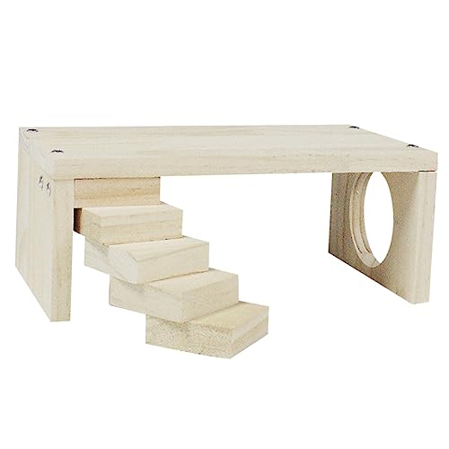 Supvox Hamster-treppensprungplattform Hamsterkäfig Für Zwerghamster Hamsterkäfige Zwerghamsterkäfig Hamsterbettwäsche Hängematte Hund Plüsch Tiere Hamsterspiel Miniaturfiguren Hölzern von Supvox