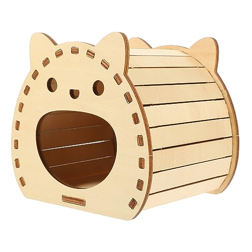 Supvox Hamsternest- Tunnel Hamster-Verstecknest Kleiner Tierkäfig verstecken Versteck aus Hamsterholz Hamster-Erdbeerzimmer Hamsterzubehör hölzern von Supvox