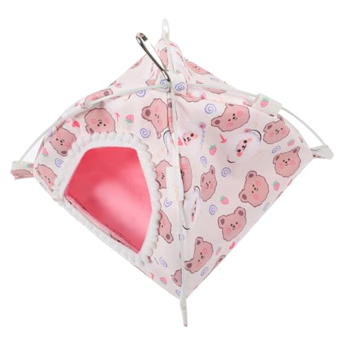 Supvox Hamsterzeltnest Nagetier Hamsterkäfig Meerschweinchen Bett Hase Käfigrampe Für Meerschweinchen Heu Wurf Träger Versteck Für Meerschweinchen Kaninchen Mit Haube Vlies Flanell Rosa von Supvox