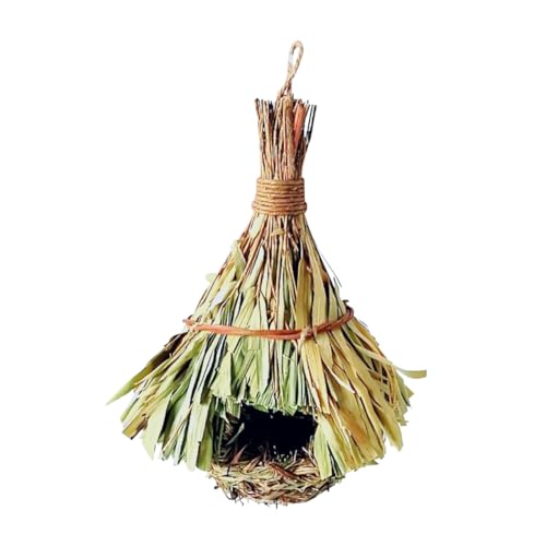 Supvox Handgefertigtes Grassgeflecht Vogel Nest zum Aufhängen Natürliches Bambusblatt Nistplatz Sicher und Langlebig Geeignet für Kanarienvögel Papageien Finken und Kleine Vögel von Supvox