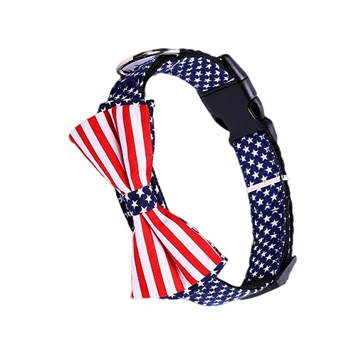 Supvox Haustier Hund Katze Halsband Kragen Us Flagge Bedruckte Fliege Flagge Der Vereinigten Staaten Drucken Haustier Hundehalsband Amerika-Flagge Krawatte Amerikanische Flagge von Supvox