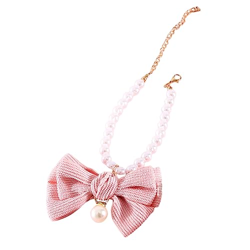 Supvox Haustierhalsband Bowknot-kätzchen-Kragen Schönes Hundehalsband Katzenhalsband Mit Anhänger Katzenpflegekrawatten Abriebfestes Katzenhalsband Diamant Plastik Rosa Katzenzubehör von Supvox