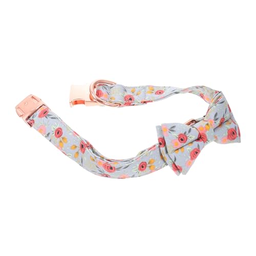 Supvox Haustierhalsband für Katzen Schleife Welpenhalsband Zubehör für Haustiere Leuchtende Farben Modisch M Schmetterling Grau von Supvox
